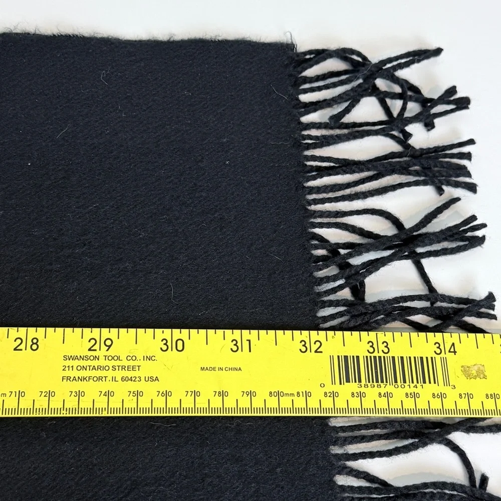 Scottish Cashmere Black Men's Scarf 12x64”